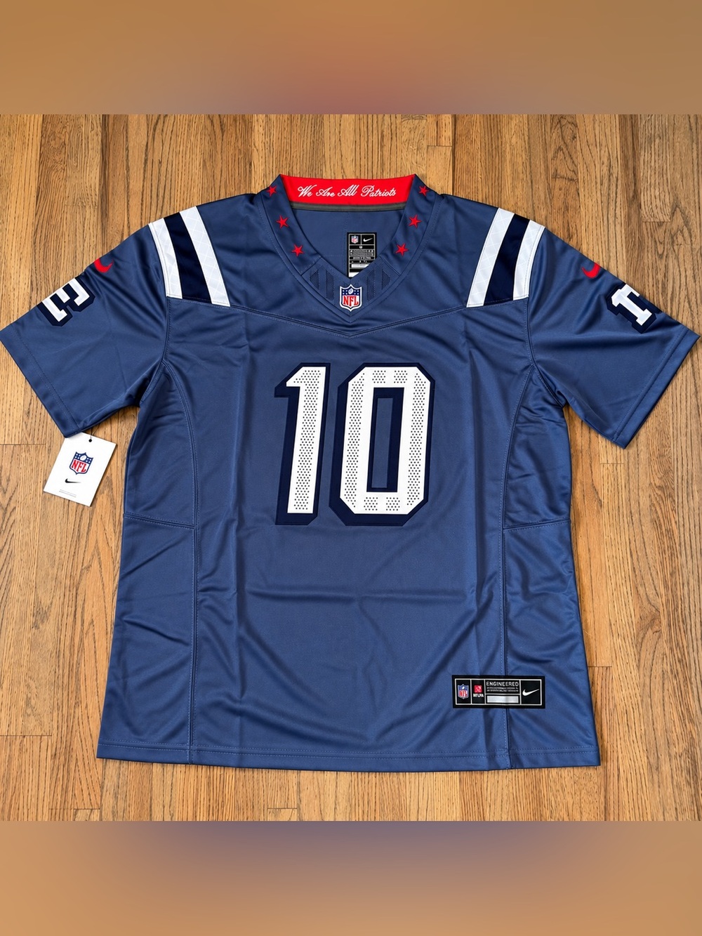 Drake Maye #10 New England Patriots Nike Rivalries NFL Football Jersey Blue NWT